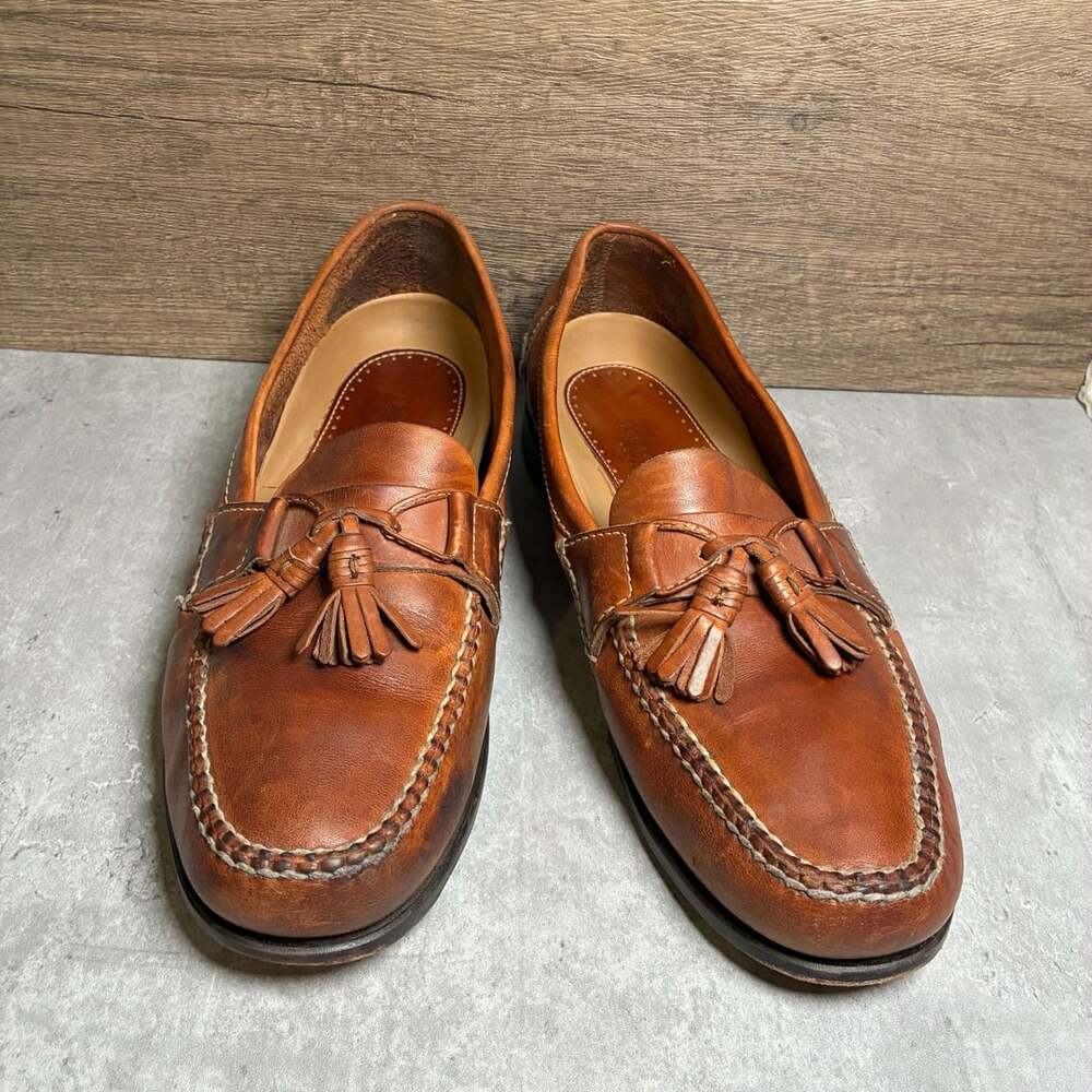 Johnston & Murphy Brown Leather Tassel Loafers Made in Mexico Men's Size 13